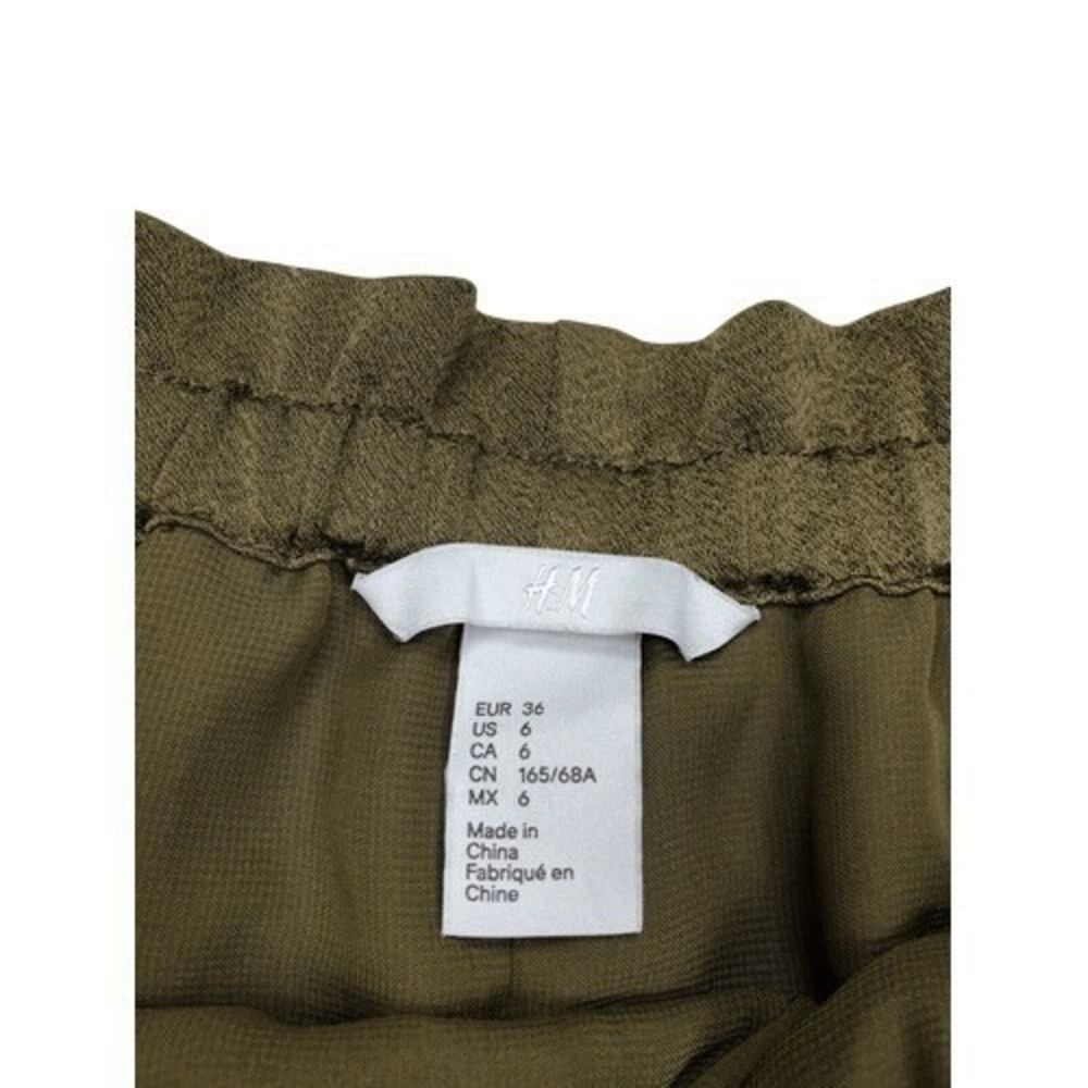 H&M Olive Green Straight Skirt Elastic Waist Size 6 - Picture 7 of 7